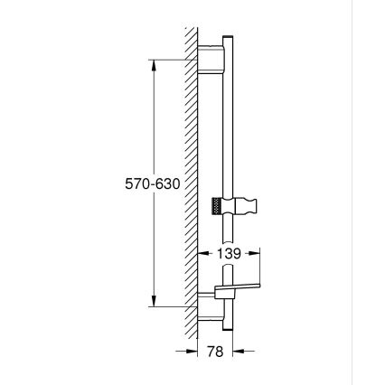 GROHE 26602DL0 - Sprchová tyč SMARTACTIVE 600 mm broušená měděná