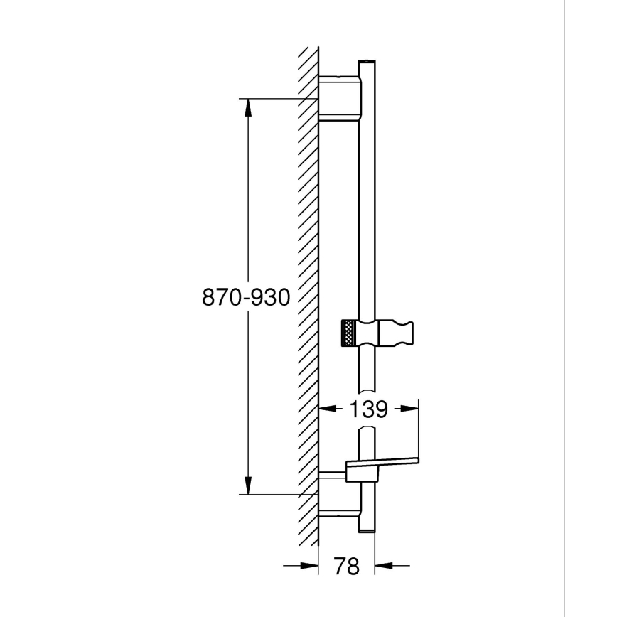 GROHE 266032430 - Sprchová tyč SMARTACTIVE 900 mm černá