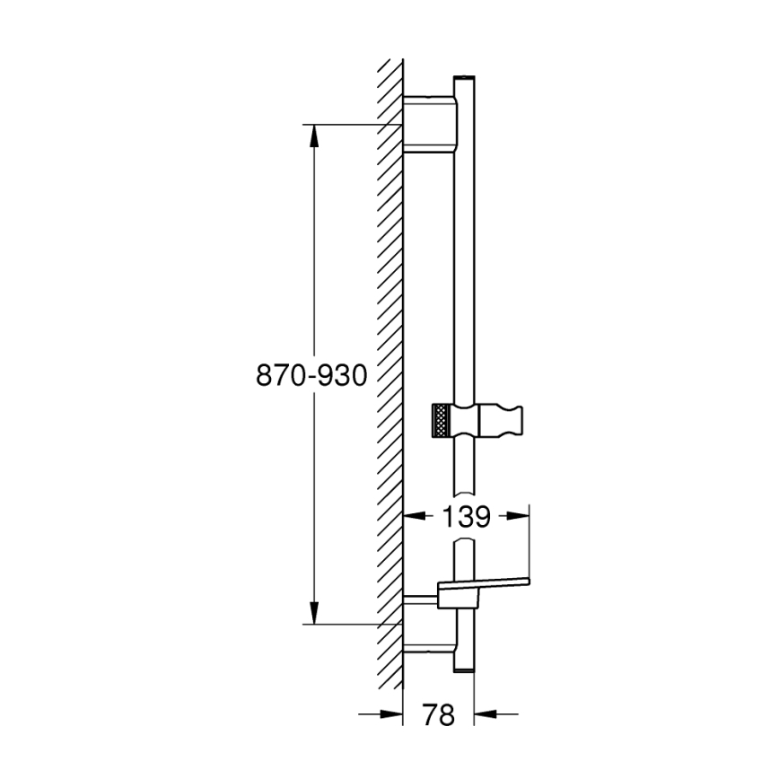 GROHE 26603DC0 - Sprchová tyč RAINSHOWER SMARTACTIVE 900 mm nerez
