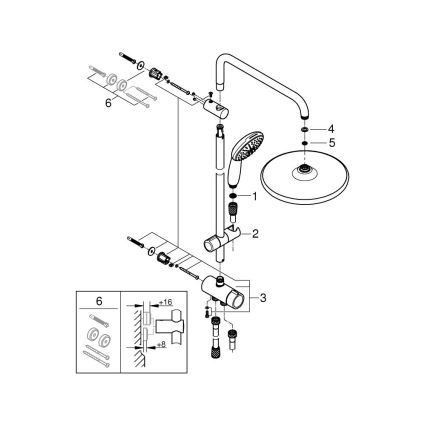GROHE 26680001 - Sprchový systém VITALIO START SYSTEM 250 390 mm kov, chrom