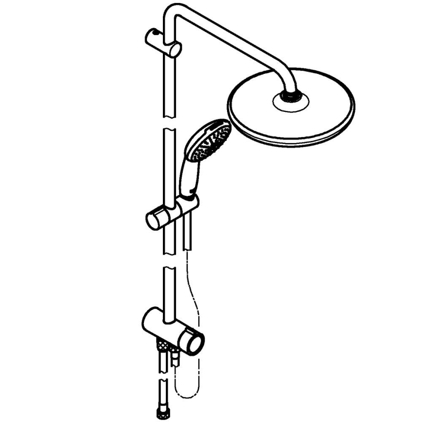 GROHE 266802431 - Sprchový systém VITALIO START SYSTEM 250 390 mm černá