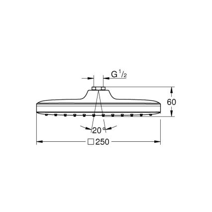 GROHE 26695000 - Hlavová sprcha VITALIO COMFORT 250 × 250 mm lesklý chrom