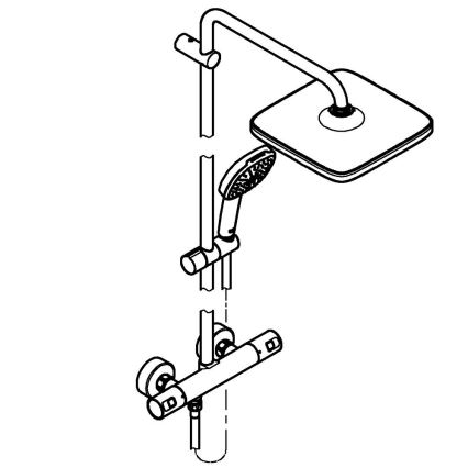 GROHE 26696001 - Sprchový systém VITALIO COMFORT 250 250 × 250 mm lesklý chrom