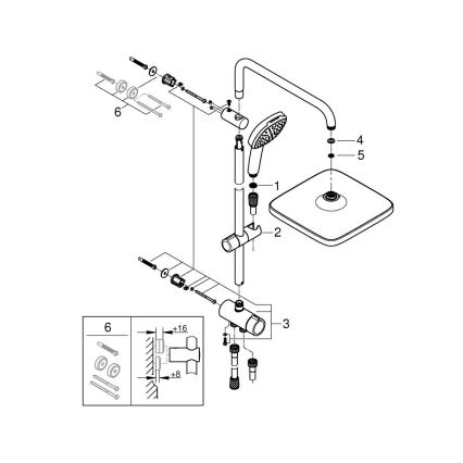 GROHE 26698001 - Sprchový systém VITALIO COMFORT 250 lesklý chrom