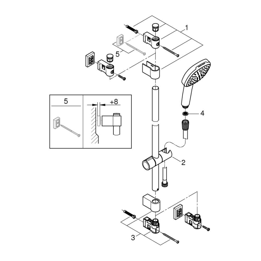 GROHE 26928001 - Sprchový set VITALIO COMFORT 110 600 mm lesklý chrom