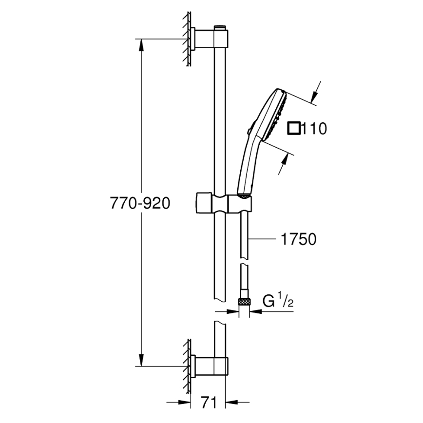 GROHE 26931001 - Sprchový set VITALIO COMFORT 110 900 mm lesklý chrom