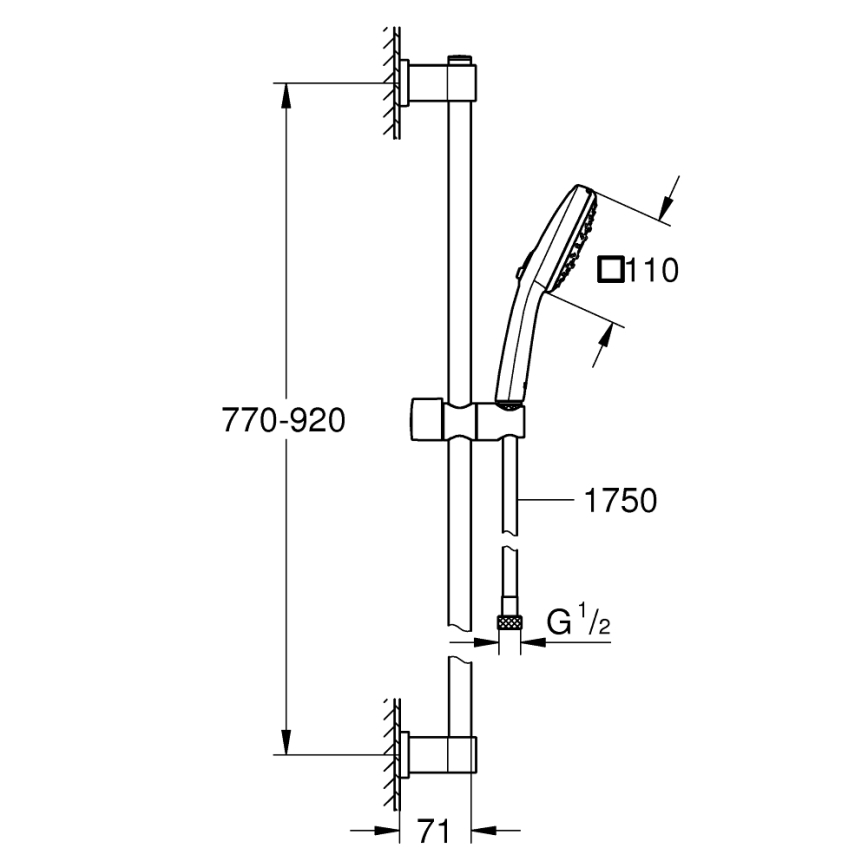 GROHE 26932001 - Sprchový set VITALIO COMFORT 110 900 mm lesklý chrom