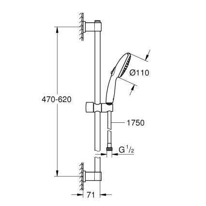 GROHE 26951001 - Sprchový set VITALIO START 110 600 mm lesklý chrom