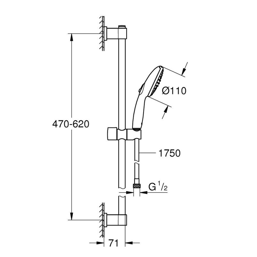 GROHE 26951001 - Sprchový set VITALIO START 110 600 mm lesklý chrom