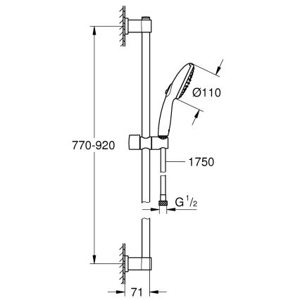 GROHE 26955001 - Sprchový set VITALIO START 110 900 mm nerez