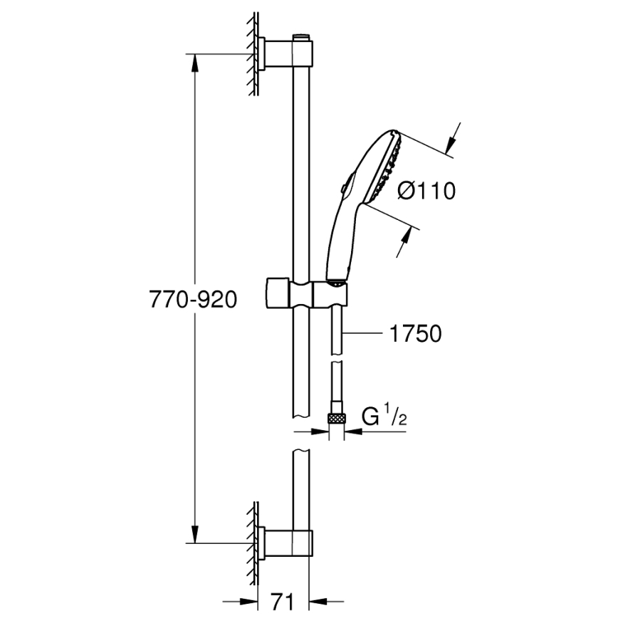 GROHE 26955001 - Sprchový set VITALIO START 110 900 mm nerez