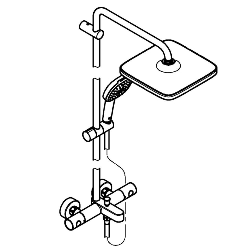 GROHE 269842431 - Sprchový systém VITALIO COMFORT 250 250 × 250 mm černá