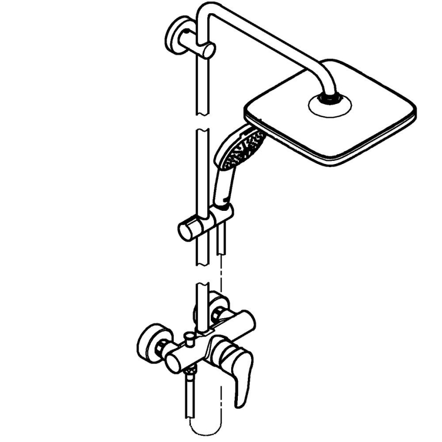 GROHE 26985001 - Sprchový systém VITALIO COMFORT 250 250 × 250 mm lesklý chrom