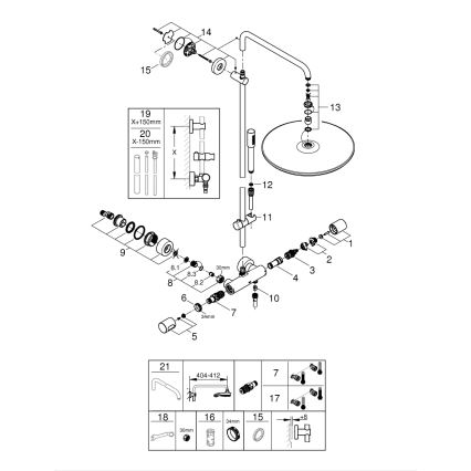 GROHE 27174001 - Sprchový systém RAINSHOWER SYSTEM 400 450 mm lesklý chrom