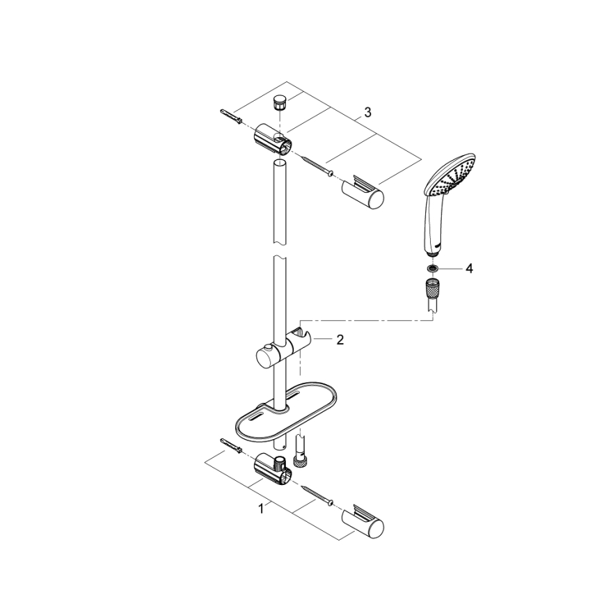 GROHE 27231001 - Sprchový set EUPHORIA 600 mm lesklý chrom