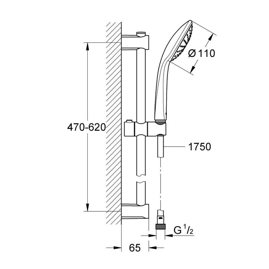 GROHE 27322000 - Sprchový set VITALIO JOY 600 mm lesklý chrom