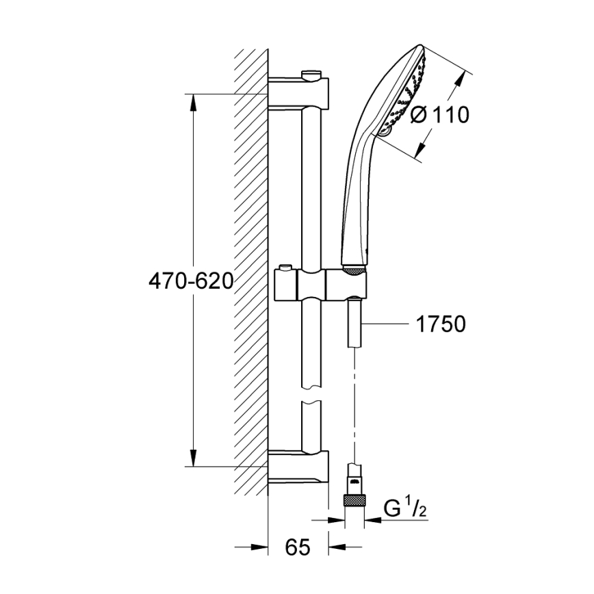 GROHE 27326000 - Sprchový set VITALIO JOY 600 mm lesklý chrom