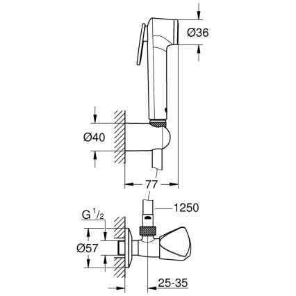GROHE 27514001 - Ruční bidetová sprcha TEMPESTA-F TRIGGER SPRAY 30 36 mm chrom