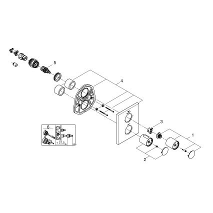 GROHE 27618000 - Termostatická krytka GROHTHERM F lesklý chrom