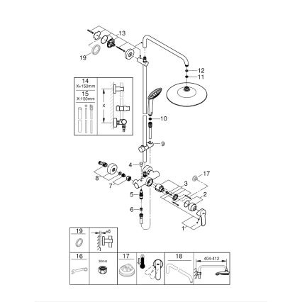 GROHE 27684001 - Sprchový systém VITALIO JOY 260 450 mm lesklý chrom