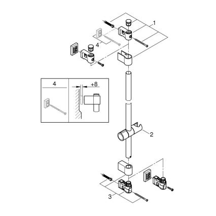GROHE 277242431 - Sprchová tyč VITALIO UNIVERSAL 600 mm černá