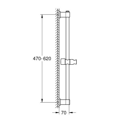 GROHE 277242431 - Sprchová tyč VITALIO UNIVERSAL 600 mm černá