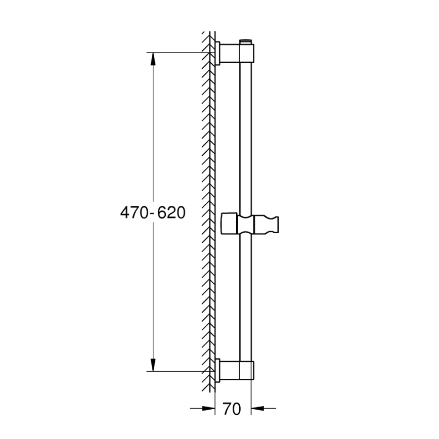 GROHE 277242431 - Sprchová tyč VITALIO UNIVERSAL 600 mm černá