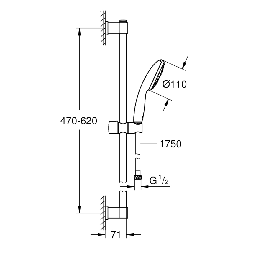 GROHE 27942001 - Sprchová souprava VITALIO START 110 600 mm lesklý chrom
