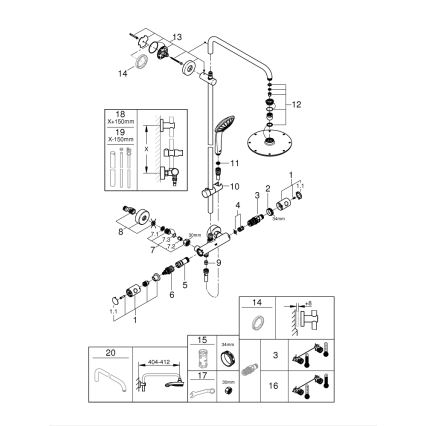 GROHE 27964000 - Sprchový systém EUPHORIA 210 mm lesklý chrom