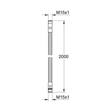 GROHE 28146000 -ová sprchová hadice 2000 mm M15 × M15 lesklý chrom