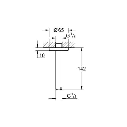 GROHE 28724000 - Sprchové rameno RAINSHOWER 142 mm lesklý chrom
