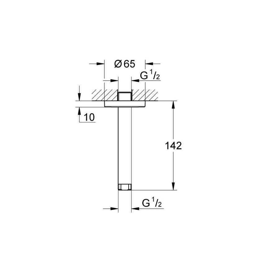 GROHE 28724000 - Sprchové rameno RAINSHOWER 142 mm lesklý chrom