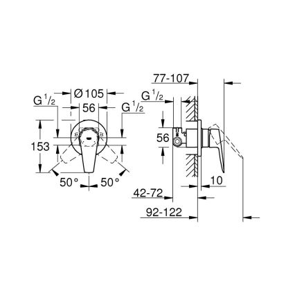 GROHE 29040001 - Sprchová baterie BAUEDGE lesklý chrom