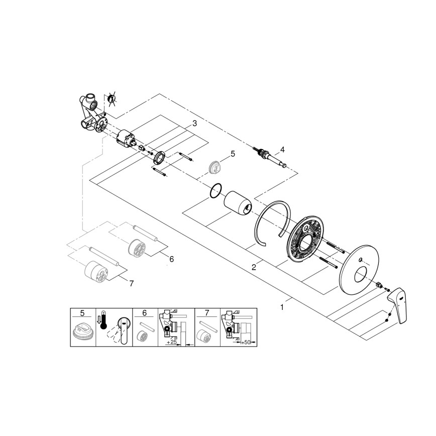 GROHE 29117000 - Vanová baterie LINEARE lesklý chrom