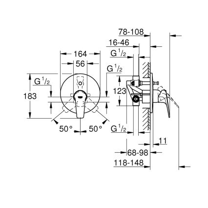 GROHE 29117000 - Vanová baterie LINEARE lesklý chrom