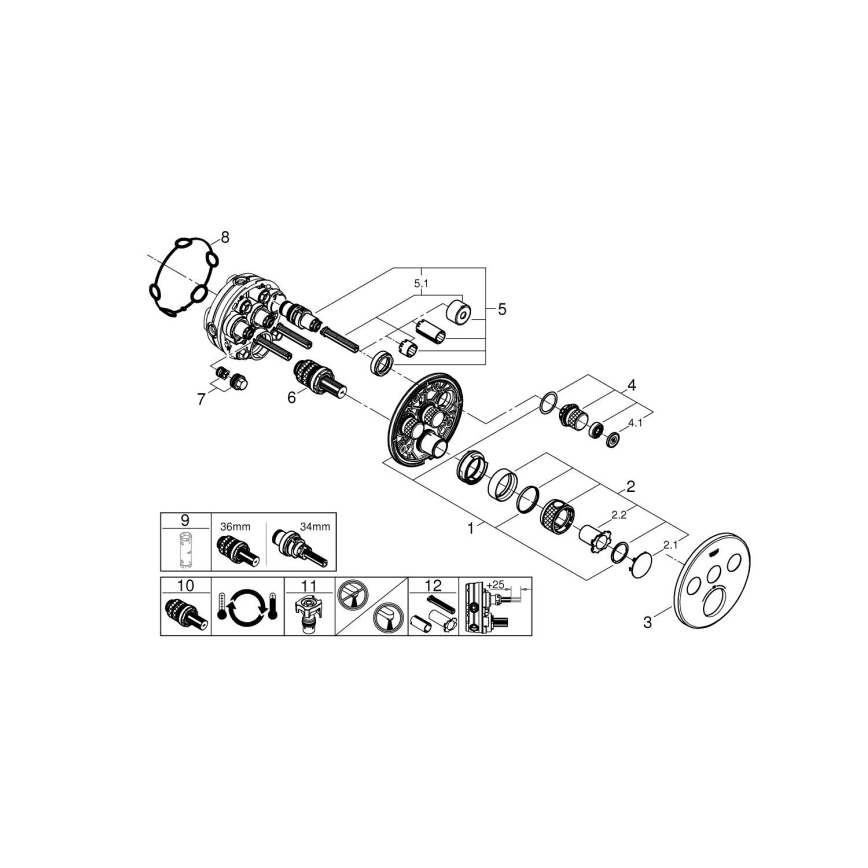 GROHE 29121AL0 - Termostatická baterie GROHTHERM SMARTCONTROL grafit