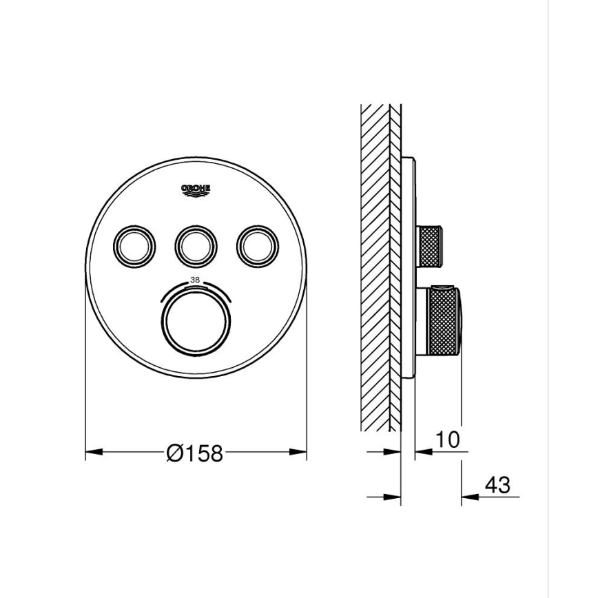 GROHE 29121AL0 - Termostatická baterie GROHTHERM SMARTCONTROL grafit