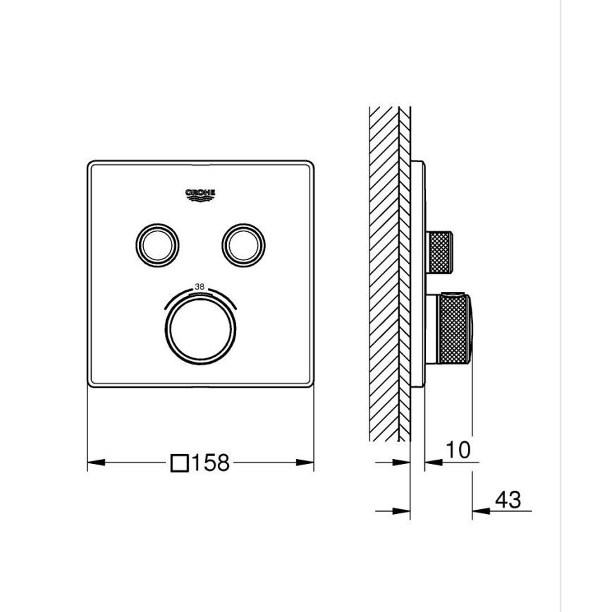 GROHE 29124DC0 - Termostat GROHTHERM SMARTCONTROL nerez