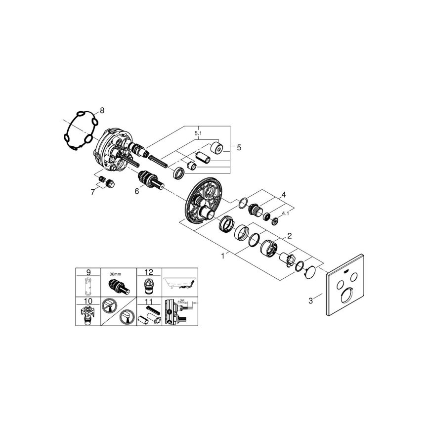 GROHE 29148000 - Krytka podomítkové baterie SMARTCONTROL lesklý chrom