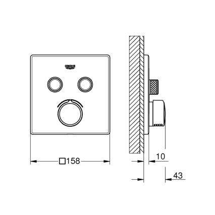GROHE 29148000 - Krytka podomítkové baterie SMARTCONTROL lesklý chrom