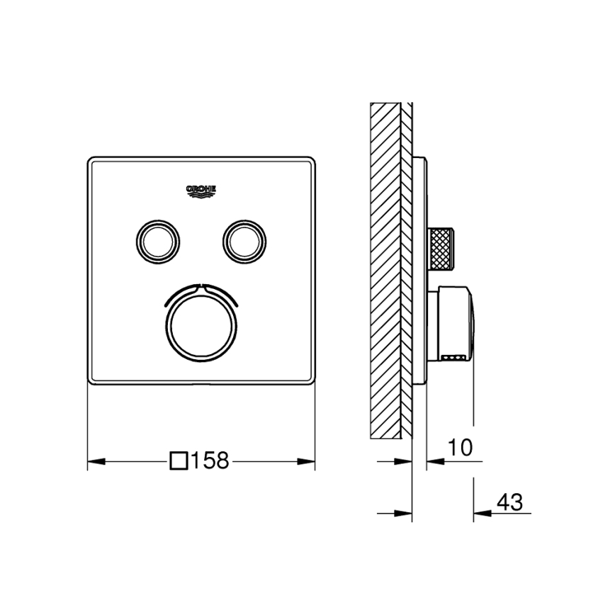GROHE 29148000 - Krytka podomítkové baterie SMARTCONTROL lesklý chrom