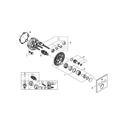 GROHE 29149000 - Krytka podomítkové baterie SMARTCONTROL 158 × 158 mm chrom