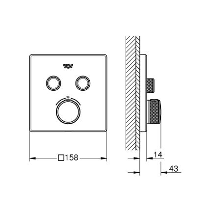 GROHE 29156LS0 -Termostat pro podomítkovou instalaci GROHTHERM SMARTCONTROL bílá