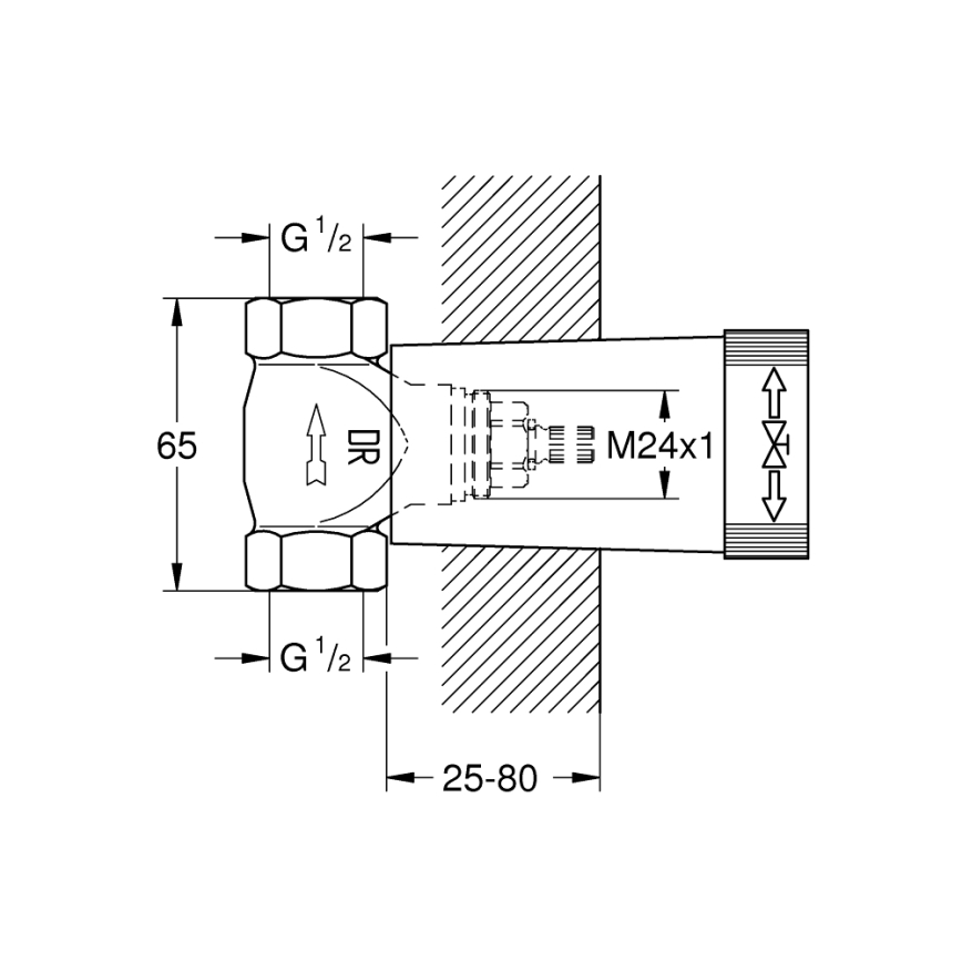 GROHE 29800000 - Spodní díl podomítkového ventilu DN 15 mosaz