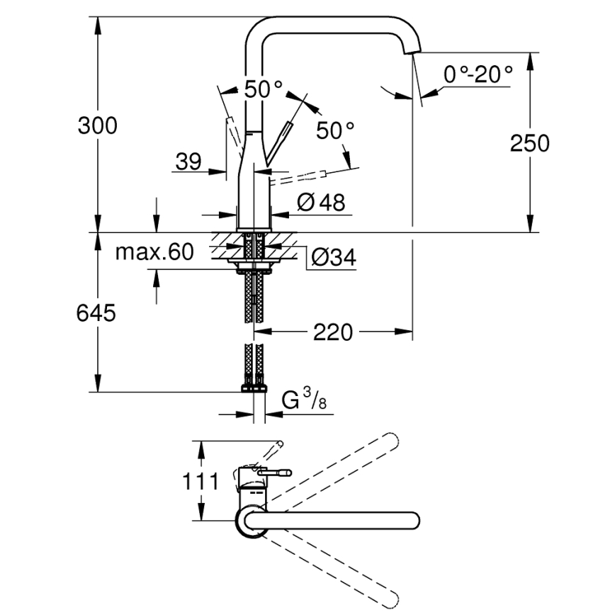 GROHE 30269GN0 - Dřezová baterie ESSENCE zlatá