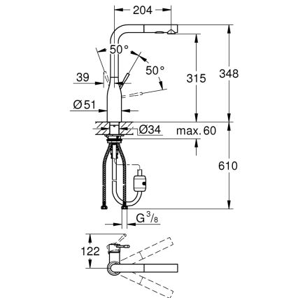 GROHE 30270DC0 - Dřezová baterie ESSENCE nerez