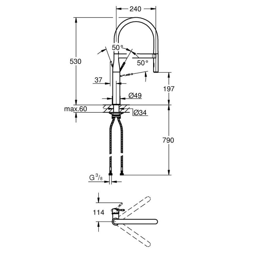 GROHE 30294A00 - Dřezová baterie ESSENCE antracit