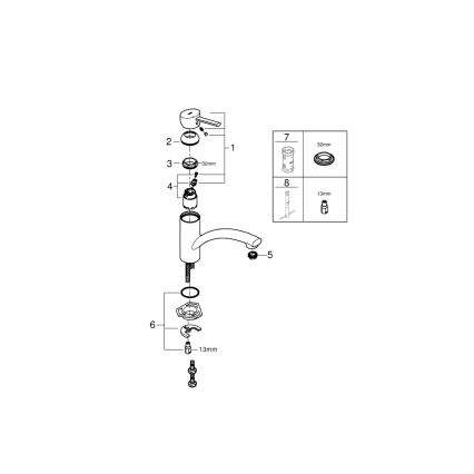 GROHE 30358000 - Dřezová baterie SWIFT 227 mm lesklý chrom