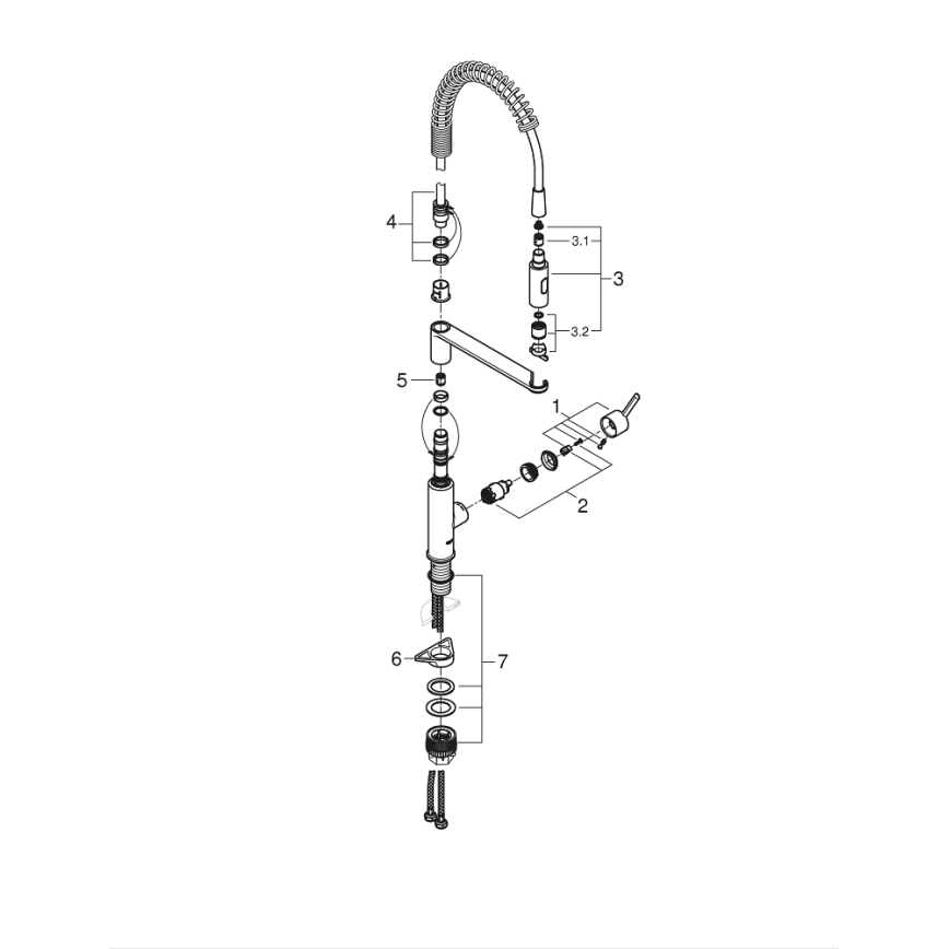 GROHE 30361000 - Dřezová baterie GET 455 mm lesklý chrom