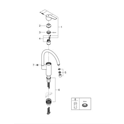 GROHE 30469000 - Dřezová baterie START vysoká výpusť lesklý chrom